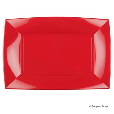 PIATTO RETTANGOLARE NICE ROSSO CHINA 3PZ 345X230MM