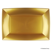 PIATTO RETTANGOLARE 345X230MM NICE ORO 3PZ
