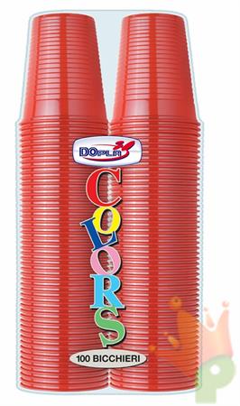 BICCHIERI 200CC ROSSO 100PZ