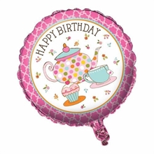 Palloncino Mylar 45cm Happy Birthday Tea Time