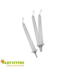 CANDELINE TORTA CON SUPPORTO BIANCHE 12PZ