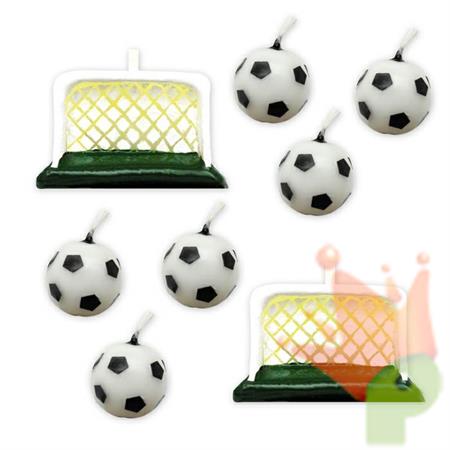 CANDELINE PALLONI CALCIO + 2 PORTE 6PZ