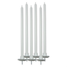 CANDELINE STELO 20CM CON SUPPORTO BIANCHE 6PZ
