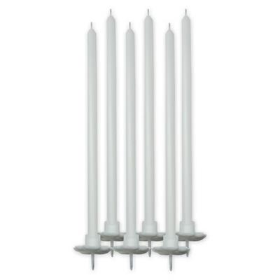 CANDELINE STELO 20CM CON SUPPORTO BIANCHE 6PZ