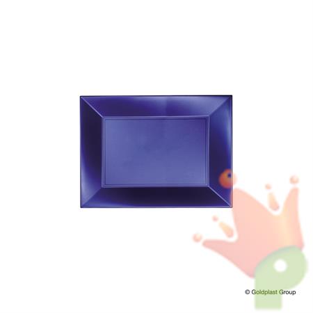 Piatto Rettangolare Blu Perlè 3pz 34,5x23cm