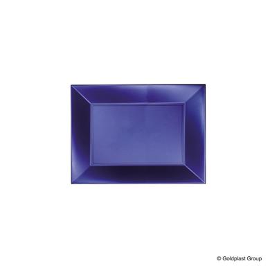 Piatto Rettangolare Blu Perlè 3pz 34,5x23cm