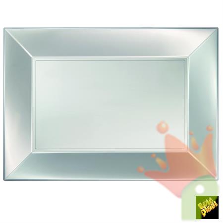 Piatto Rettangolare 345x230mm Bianco Perlè 3pz