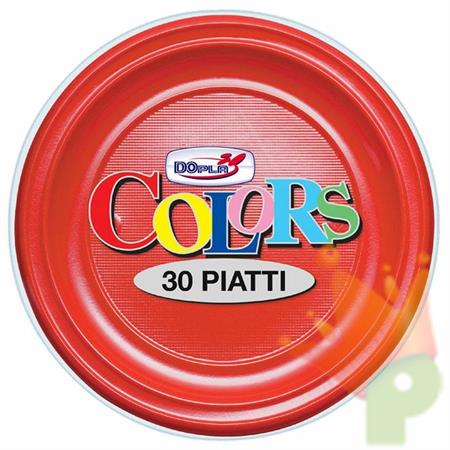 PIATTI FONDI D. 220MM ROSSO 30PZ