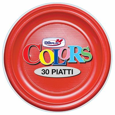 PIATTI FONDI D. 220MM ROSSO 30PZ