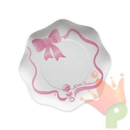 Piatti 18cm Il Mio Battesimo Rosa 10pz