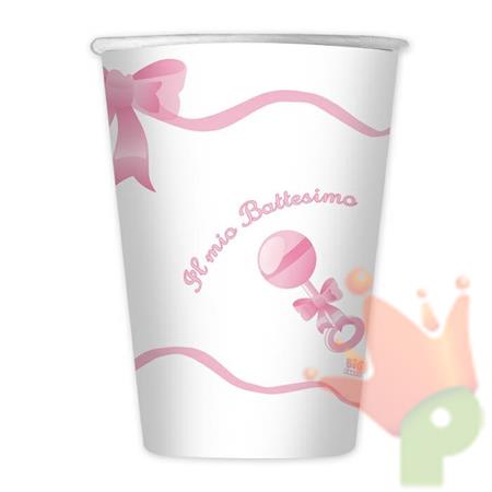 BICCHIERI 200CC IL MIO BATTESIMO ROSA 10PZ