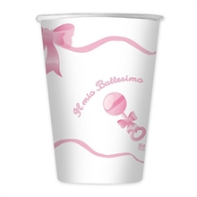 BICCHIERI 200CC IL MIO BATTESIMO ROSA 10PZ