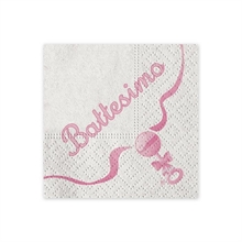 TOVAGLIOLI 25X25 IL MIO BATTESIMO ROSA 20PZ