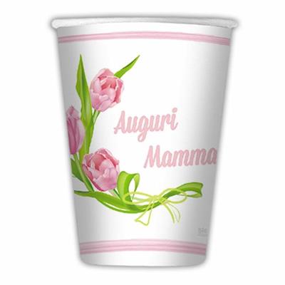 Bicchieri 200cc Auguri Mamma 8pz