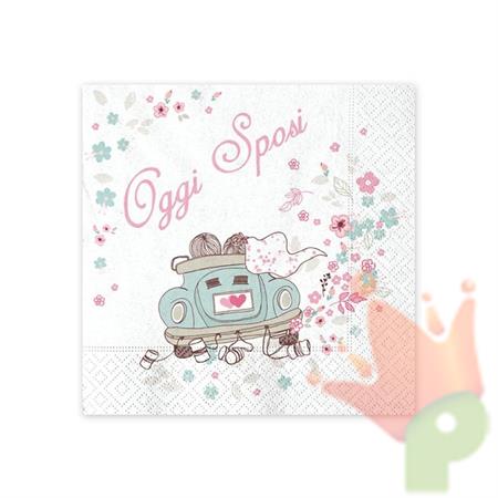 Tovaglioli 25x25 Oggi Sposi 16pz