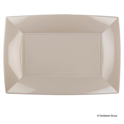 PIATTO RETTANGOLARE 345X230MM NICE TAUPE 3PZ