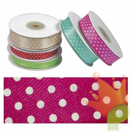 NASTRO RASO POIS FUCSIA MM13X25MT
