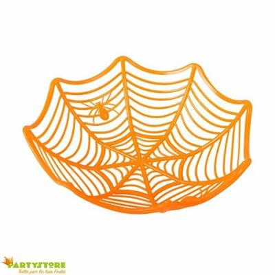 CESTINO A FORMA DI RAGNATELA ARANCIONE- DIAMETRO 28 CM HALLOWEEN