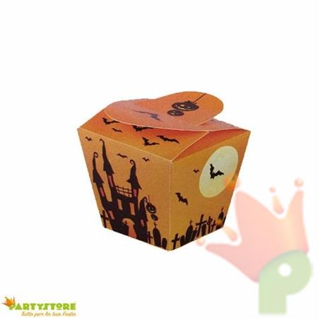 SCATOLA PER DOLCI HALLOWEEN CASTLE 7,5X8X7,7CM 4PZ