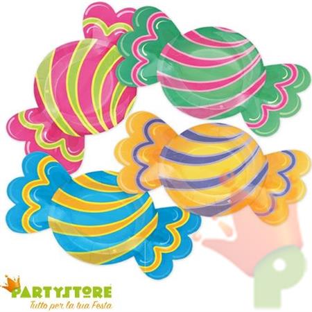 PIATTI 29X16CM MIX CANDY 8PZ