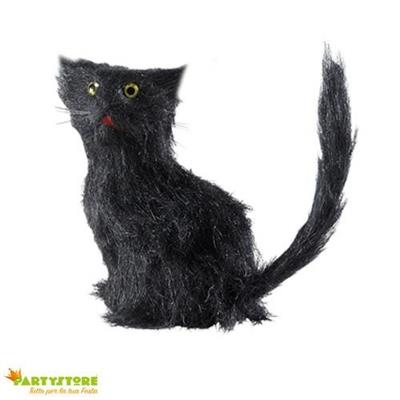 GATTO NERO 12CM DECORAZIONI HALLOWEEN BLACK CAT