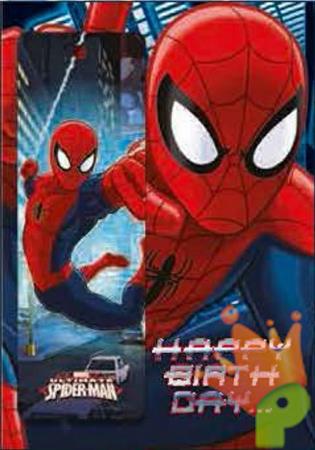 BIGLIETTO AUGURI SPIDERMAN CON SEGNALIBRO AV01