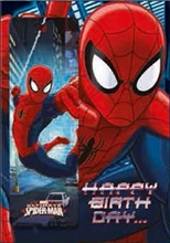 BIGLIETTO AUGURI SPIDERMAN CON SEGNALIBRO AV01