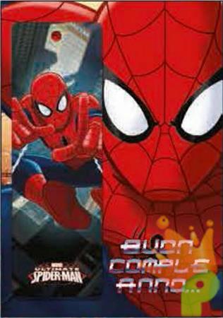 BIGLIETTO AUGURI SPIDERMAN CON SEGNALIBRO AV02