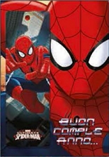 BIGLIETTO AUGURI SPIDERMAN CON SEGNALIBRO AV02