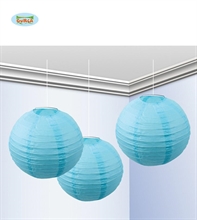 LANTERNE 25CM AZZURRO 3PZ