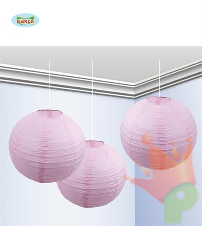 LANTERNE 25CM ROSA 3PZ