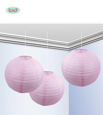 LANTERNE 25CM ROSA 3PZ
