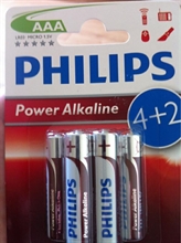 BATTERIE MINISTILO PHILIPS AAA LR03 1,5 V POWER ALKALINE 4+ PZ