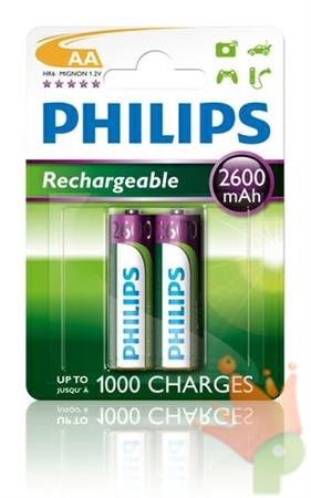 BATTERIE PILE STILO AA MULTILIFE RICARICABILE PHILIPS 2PZ