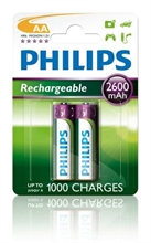 BATTERIE PILE STILO AA MULTILIFE RICARICABILE PHILIPS 2PZ