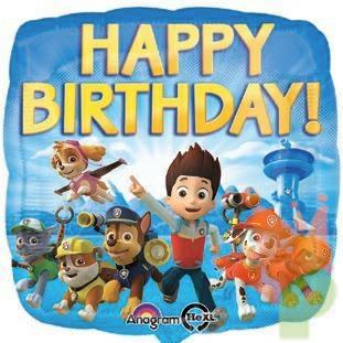 PALLONCINO MYLAR PAW PATROL 18INCH HAPPY BIRTHDAY