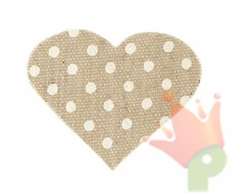 CUORI IN JUTA POIS BIANCHI 5 CM 24PZ